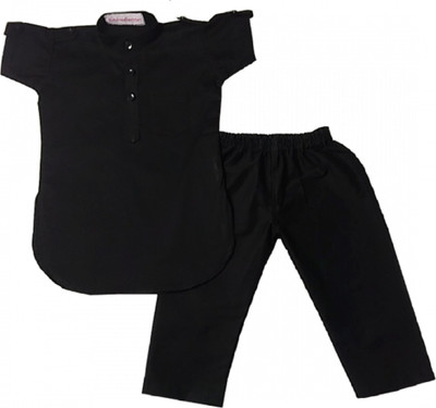 Sudesh Boys Casual Kurta and Pyjama Set(Black Pack of 1)