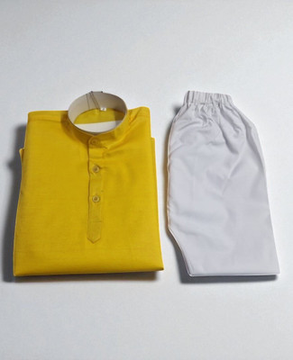 seetoo Boys Festive & Party Kurta and Pyjama Set(Beige Pack of 1)