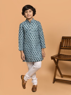 Kidotsav Boys Festive & Party Kurta and Pyjama Set(Blue Pack of 1)