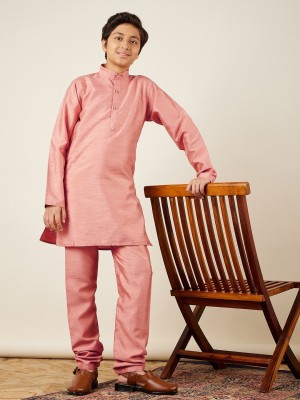 AJ Dezines Boys Festive & Party Kurta and Pyjama Set(Pink Pack of 1)
