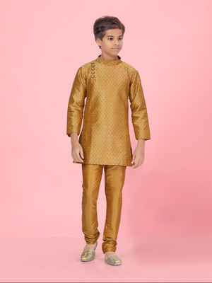 Aarika Boys Festive & Party Kurta and Pyjama Set(Beige Pack of 1)