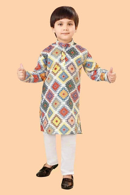 STCFASHION Boys Festive & Party Kurta and Pyjama Set(Multicolor Pack of 1)