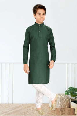 VALAKI Boys Festive & Party, Wedding Kurta and Pyjama Set(Green Pack of 1)
