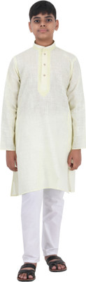 Narrow Margin Boys Festive & Party Kurta and Pyjama Set(Light Blue Pack of 1)
