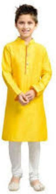 VCD FASHION HUB Baby Boys Festive & Party Kurta and Pyjama Set(Yellow Pack of 1)