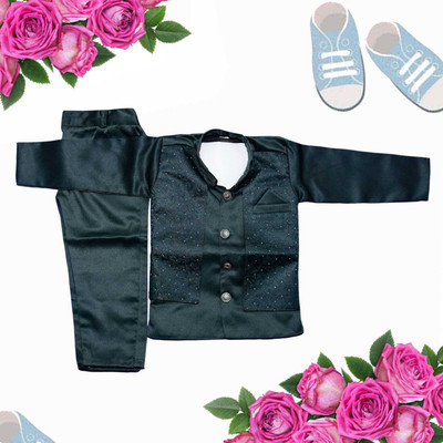 Shreya clothing Boys Festive & Party Kurta, Waistcoat and Pyjama Set(Maroon Pack of 1)