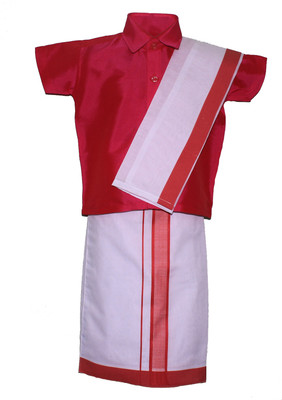 LEGHANGA WORLD Baby Boys Festive & Party Dhoti & Kurta Set(Pink Pack of 1)