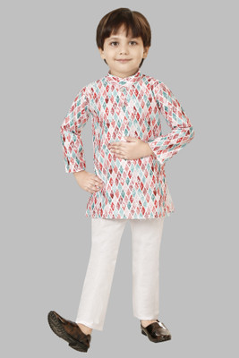 BEEKAY ENTERPRISE Boys Festive & Party Kurta and Pyjama Set(Red Pack of 1)