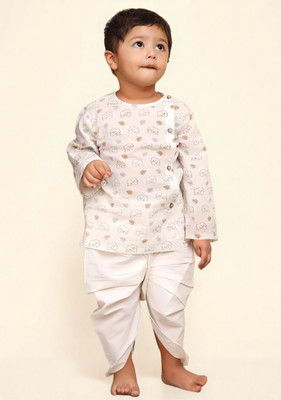 THE LALCOLLECTION KIDSWEAR Baby Boys Casual Kurta and Dhoti Pant Set(White Pack of 1)