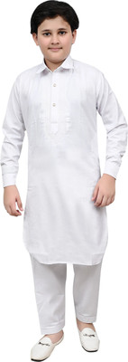 One Fort Boys Festive & Party Pathani Suit Set(White Pack of 1)