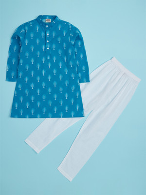 Cub McPaws Boys Festive & Party Kurta and Pyjama Set(White Pack of 1)