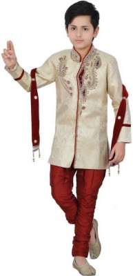 Eliq Boys Festive & Party, Wedding Sherwani and Churidar Set(Multicolor Pack of 1)