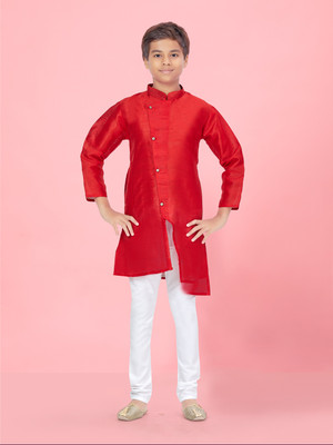 Aarika Boys Festive & Party Kurta and Pyjama Set(White Pack of 1)