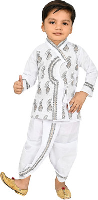 carrydreams Boys Festive & Party Dhoti & Kurta Set(White Pack of 1)