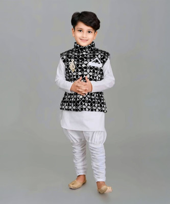 Mausam Mahek Baby Boys Festive & Party Kurta and Pyjama Set(Multicolor Pack of 1)