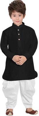 Reh Enterprise Boys Casual Dhoti & Kurta Set(Black Pack of 1)