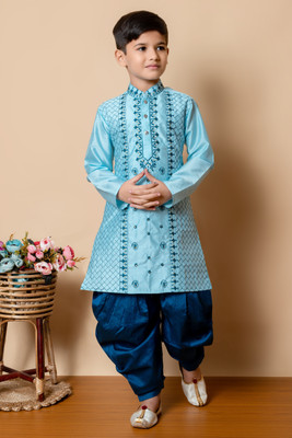 NFC CREATION Boys Festive & Party, Wedding Kurta and Patiala Set(Light Blue Pack of 1)