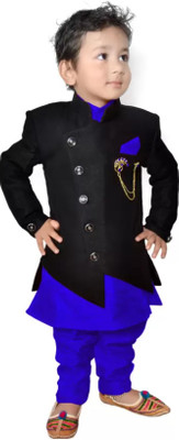 NSZ Baby Boys Formal, Festive & Party, Wedding Shirt, Waistcoat and Pant Set(Blue Pack of 1)
