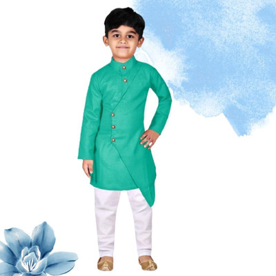VC FASHION TREND Baby Boys Festive & Party Kurta and Pyjama Set(Green Pack of 1)
