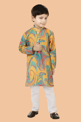 VISHESTA Boys Festive & Party Kurta and Pyjama Set(Multicolor Pack of 2)