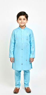 sahil collection Boys Festive & Party Kurta and Pyjama Set(Blue Pack of 1)