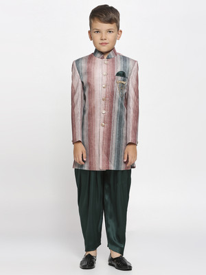 Tasrika Boys Festive & Party Kurta and Dhoti Pant Set(Beige Pack of 2)