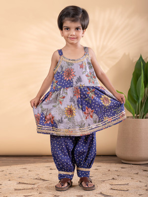 Readiprint Girls Festive & Party Kurta and Patiala Set(Blue Pack of 2)
