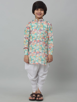 RCENSA Boys Festive & Party Dhoti & Kurta Set(Green Pack of 1)