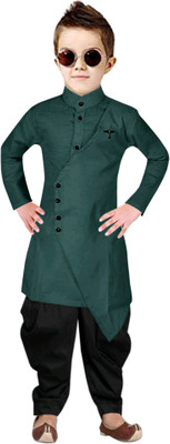 TRUST OUS Boys Festive & Party Kurta and Dhoti Pant Set(Green Pack of 1)