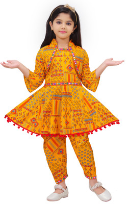 JULIO Girls Festive & Party Blazer and Pant Set(Yellow Pack of 1)