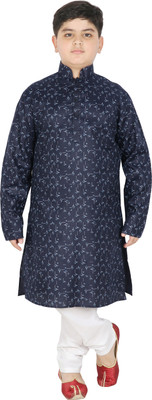 SG YUVRAJ Boys Casual Kurta and Pyjama Set(Dark Blue Pack of 1)