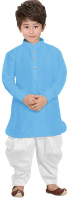 TRUST OUS Boys Festive & Party Kurta and Dhoti Pant Set(Light Blue Pack of 1)
