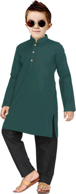 TRUST OUS Boys Festive & Party Kurta and Pyjama Set(Green Pack of 1)
