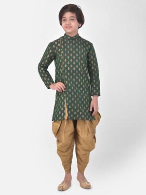 DEYANN Boys Festive & Party Kurta and Patiala Set(Green Pack of 1)