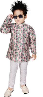 Bongprince Boys Festive & Party Kurta and Pyjama Set(Multicolor Pack of 1)