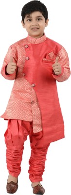 new gen Boys Festive & Party, Wedding Kurta and Pyjama Set(Red Pack of 2)