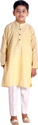 kiez fashion Boys Festive & Party Kurta and Pyjama Set(Yellow Pack of 1)