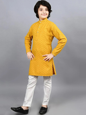 GREEN DRAGONFLY Boys Festive & Party Kurta and Pyjama Set(Maroon Pack of 1)