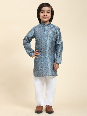 PRO ETHIC Boys Festive & Party Kurta and Pyjama Set(Blue Pack of 1)