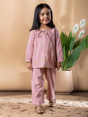 Readiprint Girls Festive & Party Kurta and Palazzo Set(Pink Pack of 2)