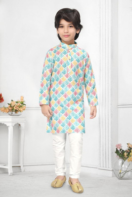 SHREEJI ENTERPRISE Boys Festive & Party Kurta and Pyjama Set(Yellow Pack of 1)