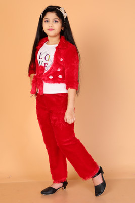 JGLIMAFASHION Girls Festive & Party Kurta and Palazzo Set(Red Pack of 1)