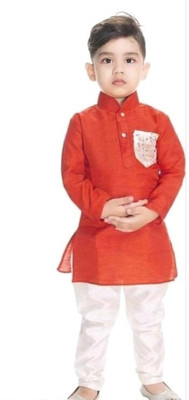 UPTREND VESTURE Boys Festive & Party Kurta and Pyjama Set(Red Pack of 1)