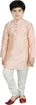 SG YUVRAJ Boys Festive & Party Kurta and Pyjama Set(Pink Pack of 1)