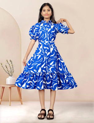 Mitukart Girls Casual Dupatta and Pyjama Set(Blue Pack of 1)