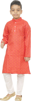 FTC FASHIONS Boys Festive & Party Kurta and Pyjama Set(Red Pack of 1)