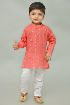 Zenat Boys Festive & Party Kurta and Pyjama Set(Red Pack of 1)