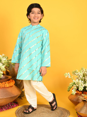 Saka Designs Boys Festive & Party Kurta and Pyjama Set(Blue Pack of 1)