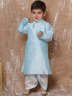 AJ Dezines Boys Festive & Party Kurta and Dhoti Pant Set(Blue Pack of 1)