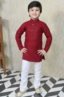 VADLI FASHION Boys Festive & Party, Wedding Kurta and Pyjama Set(Green Pack of 1)